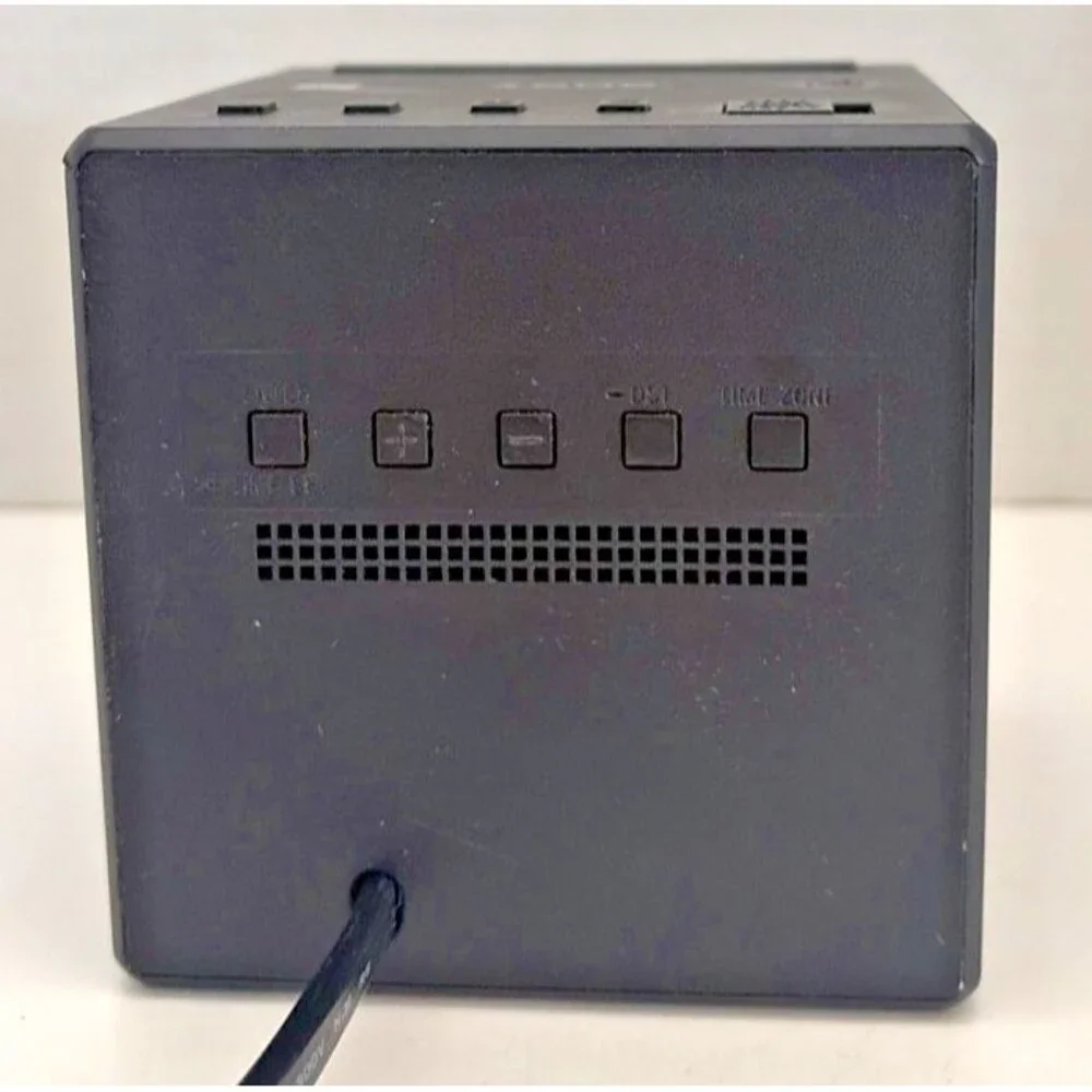 Sony ICF-C1 Desktop Alarm Clock Radio Cube Digital Black ICFC1 Tested